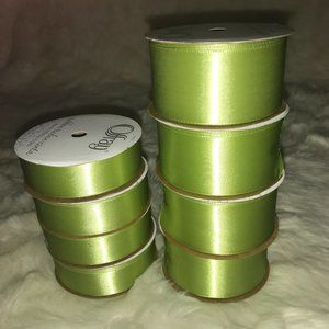 8 rolls Chartreuse Green satin ribbon New